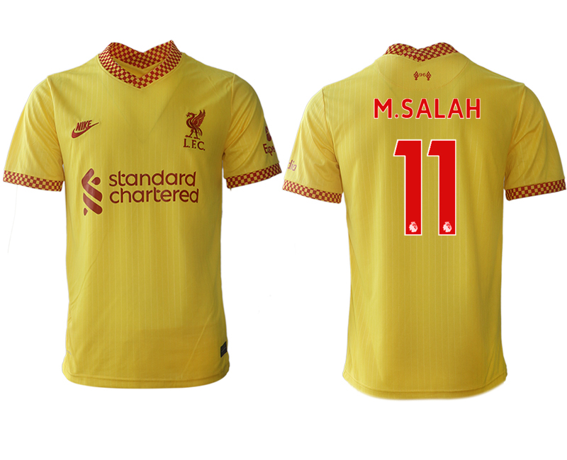 Men 2021-2022 Club Liverpool Second away aaa version yellow #11 Soccer Jersey->liverpool jersey->Soccer Club Jersey
